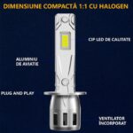 2 db-os szett, H1 LED-es autólámpák, prémium H1 LED-es fényszóró izzó, ultra fényes 6000K fehér 20000LM,12V Mini méret 1:1, CANBUS izzóhiba nélkül, tartós alumínium 50000 óra élettartam, Plug and Play