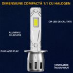 2 db-os szett, H1 LED-es autólámpák, prémium H1 LED-es fényszóró izzó, ultra fényes 6000K fehér 20000LM,12V Mini méret 1:1, CANBUS izzóhiba nélkül, tartós alumínium 50000 óra élettartam, Plug and Play