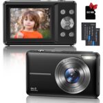 Lynker kompakt fényképezőgép, HD 1080P, 44MP, 16x digitális zoom, fekete, 2 akkumulátorral és 32 GB-os memóriakártyával - Image 2
