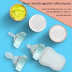 Szilikon cumisüveg 3 az 1-ben, EYUSALL, 180 ml, extrudálható, szivárgásmentes etetőcumi, BPA-mentes, könnyen tisztítható, kék - Image 3
