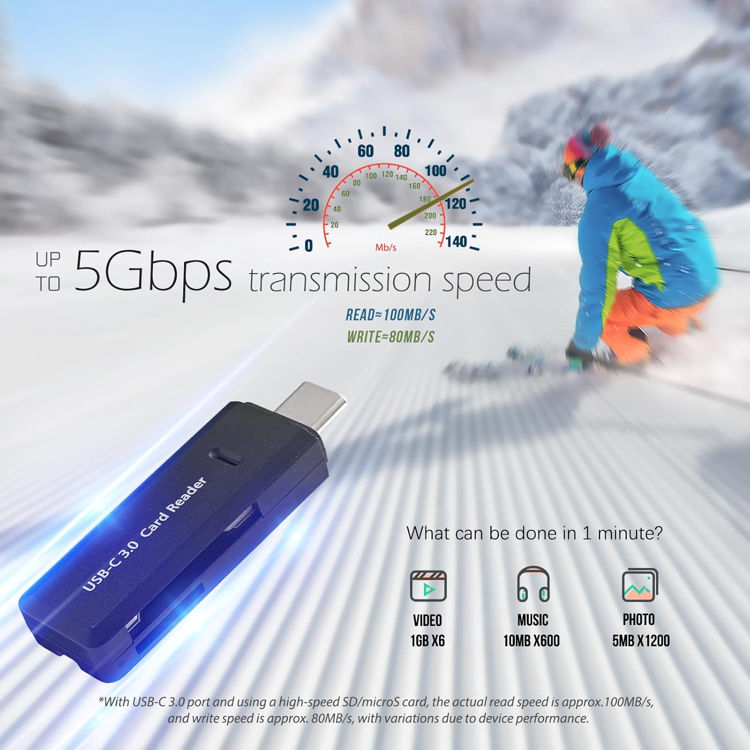 res_05bfe371a4dc3c6ee3ef70dd41d31dc0-2.jpg 2 az 1-ben kártyaolvasó, Mingzhi®, 5Gbps, USB 3.0, kétkártyás SD-kártya olvasó SD, SDHC, SDXC, Micro SD, MicroSDHC, Micro SDXC, MMC, RS-MMC, TF kártya TF kártyákhoz - Image 1