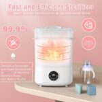 Elektromos cumisüveg-sterilizáló szárítóval, Cohhome, 6 nagy kapacitású cumisüveghez, 5 az 1-ben, Időzítő, LCD kijelző, 2 rétegű, Fehér - Image 4