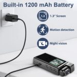 Sportkamera, Bedee®, HD 1080P, 1200mAh akkumulátor, 1.3 hüvelykes képernyőméret, Hordozható kamera, mozgásérzékelő funkció, hurokfelvétel funkció, forgatható lencse, alkalmas irodai megbeszélésekhez, interjúkhoz és tanulmányokhoz, Fekete - Image 3