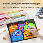 ENMY 60 db-os kétvégű akrilfesték-jelölők, prémium markerek papírra, fára, vászonra, kőre, ruhafestésre, üvegre, kerámia felületekre, finom hegyű, tartós, gyerekeknek és felnőtteknek - Image 3