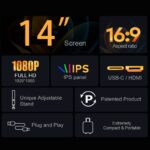 Zkrontinex FHD 14" IPS hordozható monitor, 1920x1080, Plug & Play, kettős támogatás, alumínium