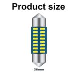 4 darabos LED-es autóizzó készlet, SINBINTA, Fehér fény 6500K, 12V, 1.2W, Könnyű telepítés, Kiegészítő lámpákhoz, féklámpákhoz, rendszámtáblához, térképjelzőhöz és parkolólámpákhoz, Alumínium, 36mm, Ezüst - Image 2