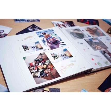 Öntapadós fotóalbum A4, A5, A6, Instax, Polaroid, Zink fotókhoz, 40 oldal, fekete