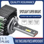 2 db D1S EXCITAT Premium LED Auto izzó készlet, 60w, 10000 lumen, 6000K, 12V, ventilátorral, hibamentes, Canbus, IP68 vízálló, fekete