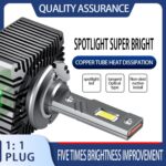 2 db D1S EXCITAT Premium LED Auto izzó készlet, 60w, 10000 lumen, 6000K, 12V, ventilátorral, hibamentes, Canbus, IP68 vízálló, fekete