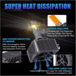 2 db D1S EXCITAT Premium LED Auto izzó készlet, 60w, 10000 lumen, 6000K, 12V, ventilátorral, hibamentes, Canbus, IP68 vízálló, fekete - Image 9