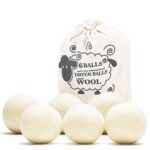 zioda smart essentials®, 6 db gyapjúgolyós készlet, szárítóhoz és aromaterápiához, 100% tisztaságú természetes gyapjú Új-Zélandról, fehér - Image 4