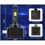 2 db D1S EXCITAT Premium LED Auto izzó készlet, 60w, 10000 lumen, 6000K, 12V, ventilátorral, hibamentes, Canbus, IP68 vízálló, fekete - Image 10