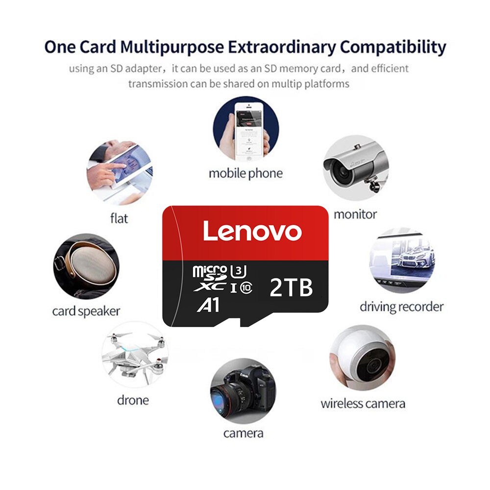 res_14824630d04d9a69388e6f7a044592bb-2.jpg Lenovo 2TB MicroSDXC memóriakártya, UHS-I U3 A1 C10, 100 MB/s, SD adapterrel, víz- és ütésálló - Image 1