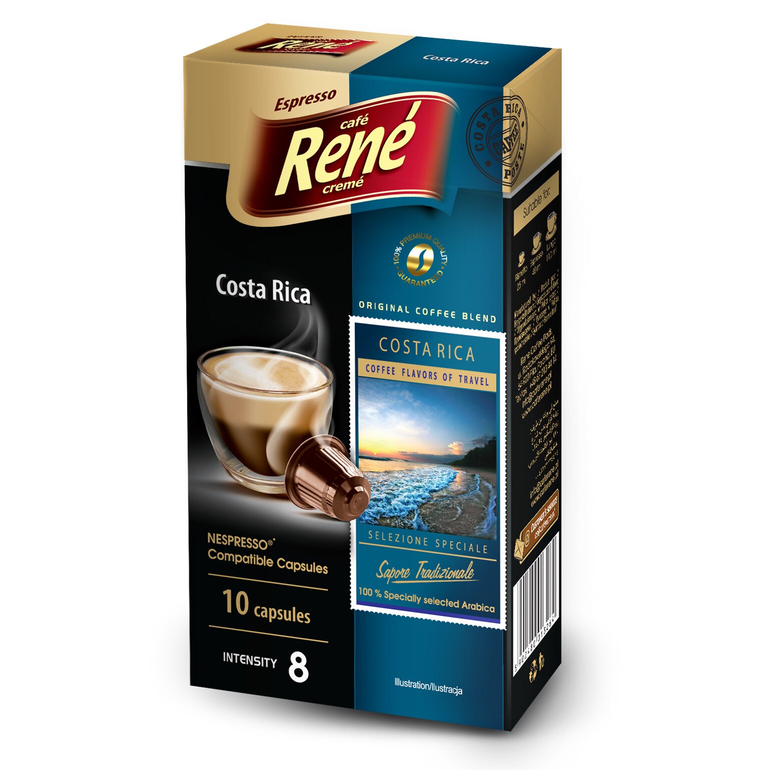 res_173975da650de9fd6132e5c7b2f66bc1-1.jpg Café René Costa Rica Arabica Nespresso kompatibilis kávékapszula 10 db - Image 1