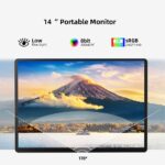 14 hüvelykes hordozható monitor, 2560x1600 FHD IPS16:10 kijelző beépített állvánnyal, USB-C/HDMI Plug and Play, kompatibilis laptoppal, PC-vel, Mac-kel, mobillal, PS5-tel, PS4-gyel, Xbox-szal, Switch-csel - Image 4