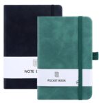 2 darabos tervezőkészlet, Axroad Mall, A5, 200 oldal, 80 g/m², vízszintes vonalakkal, ökológikus bőr borítás, kiváló minőségű papír, könnyen írható, munkába, otthonra, iskolába és utazáshoz, 21,5*15 cm, fekete/sötétzöld - Image 2