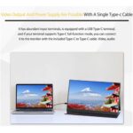 14 hüvelykes hordozható monitor, 2560x1600 FHD IPS16:10 kijelző beépített állvánnyal, USB-C/HDMI Plug and Play, kompatibilis laptoppal, PC-vel, Mac-kel, mobillal, PS5-tel, PS4-gyel, Xbox-szal, Switch-csel - Image 8