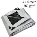 3x5 m-es vízálló ponyva, 260 g/m²-es polietilén, UV+ védelemmel, univerzális - Image 2