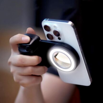 Mágneses szelfi gyűrűs fény, gyorskioldó fogantyú és levehető Bluetooth távirányító iPhone-hoz, újratölthető LED lámpa töltő, okostelefon-kameramarkolat, MagSafe-kompatibilis fotókiegészítők