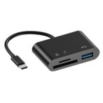 3 az 1-ben USB-C SD/Micro SD kártyaolvasó, USB 3.0 porttal, OTG funkció egér/billentyűzet/pendrive-hoz, gyors adatátvitel, bővített támogatás SDHC, SDXC, MicroSDHC, MicroSDXC (TF) kártyákhoz, telefonokhoz, fényképek letöltéséhez kameráról/drónról, fekete - Image 2