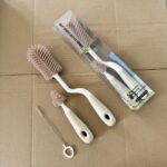3 darabos cumisüveg és cumitisztító készlet, NAXSIR, ergonomikus nyél, rózsaszín