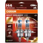 2 db halogén fényszóró izzó készlet Osram H4 Night Breaker +200% 60/55W 12V P43T SZETT 2 DB