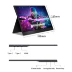 15,6 hüvelykes hordozható monitor laptophoz - FHD 1080P IPS tükröződésmentes képernyő, kettős USB-C/HDMI, beépített hangszórók, VESA furatok - Képernyőbővítő kompatibilis laptop PC telefon PS4/5 Switch-el - Image 9