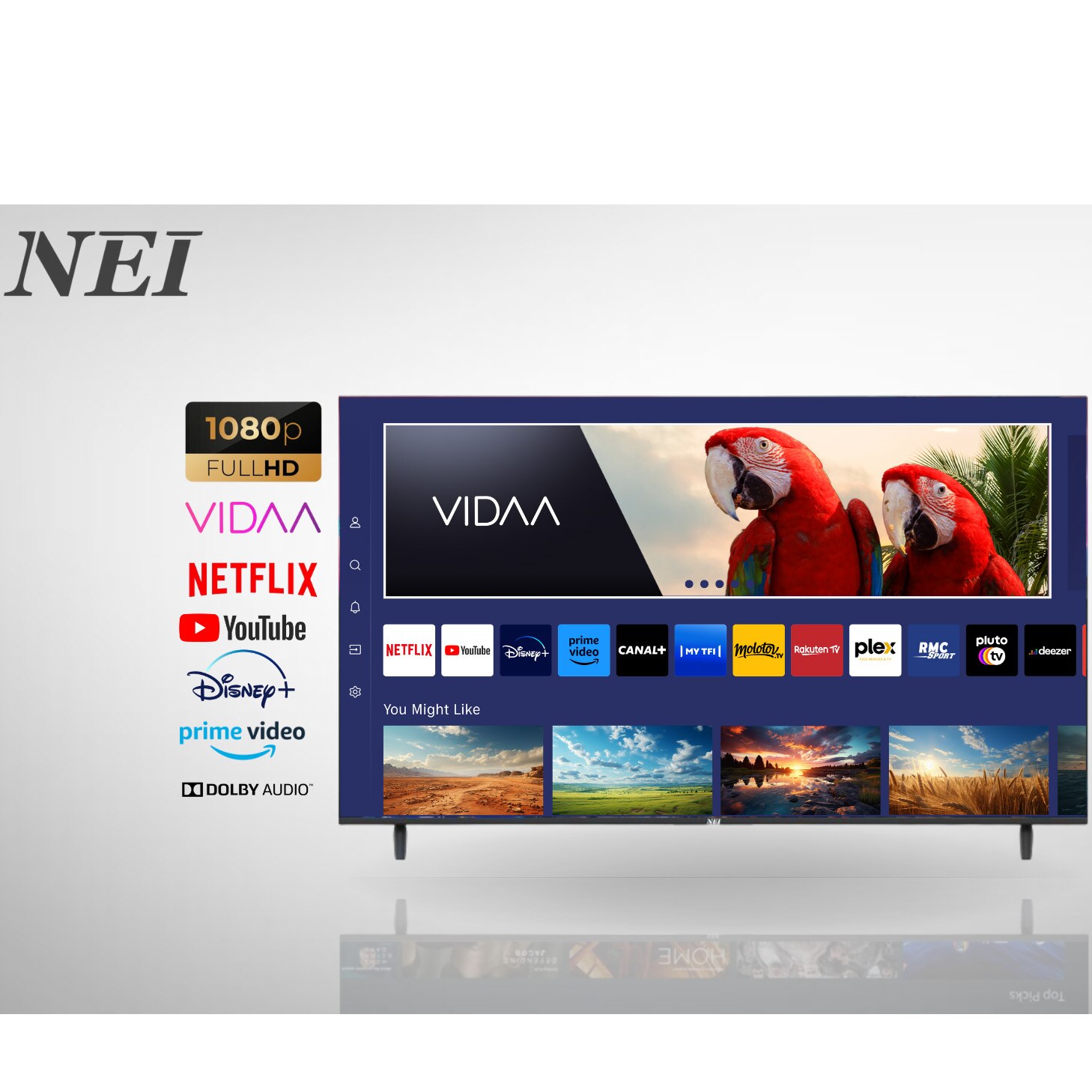 res_2b4044c803fd8f1eb057febc579fa543.jpg NEI 40NE5901 LED TV televízió, 100cm, Smart, Full HD, E energiaosztály - Image 1