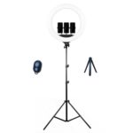 Kiegészítő készlet Körlámpa 56 cm átmérővel meleg, hideg, semleges fénnyel, USB-csatlakozással, nagy állvánnyal, szelfi távirányító, mini állvány, TikTok, videó, képek készítéséhez, selling depot - Image 2