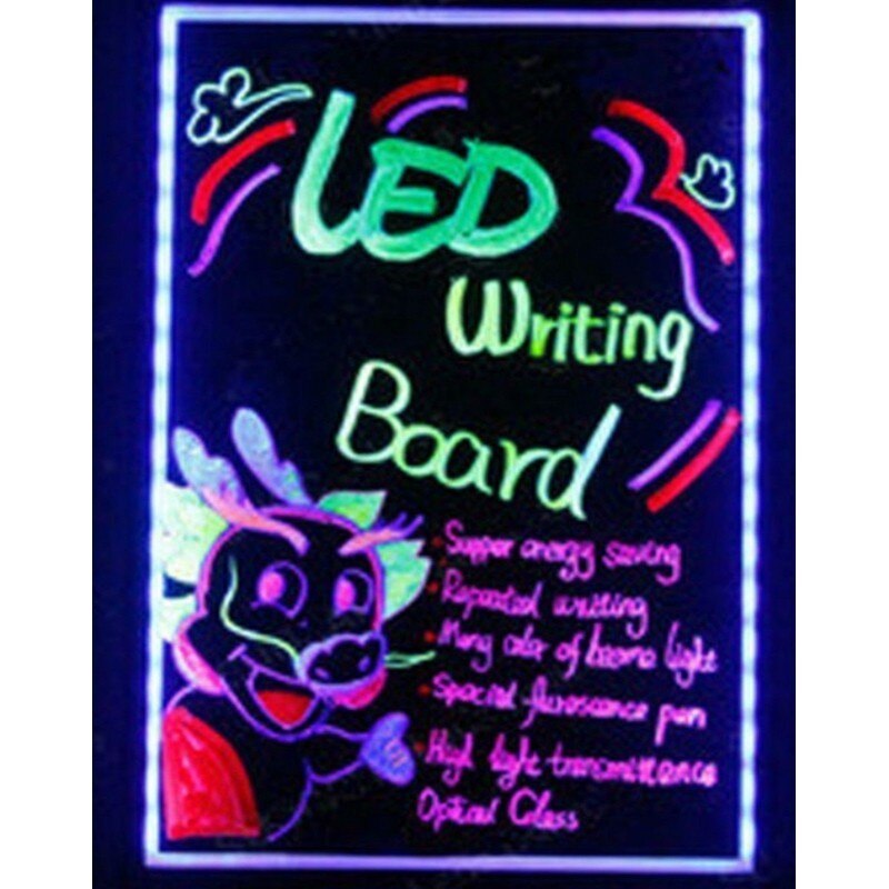 res_2daecad1cd24f5ea3d8babdf0d7da462.jpg Újraírható LED tábla 40x60 cm, PROCART, neon hatású fényreklám, támasztékkal - Image 1