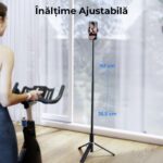 Szelfibot, hordozható állvánnyal telefonhoz, távirányítóval, 160 cm, Fekete - Image 5