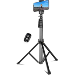 Professzionális teleszkópos fotóállvány, telefonhoz/fényképezőgéphez/GoPro-hoz, bluetooth távirányító, selfie stick funkció, állítható, Univerzális, Tartós és Könnyű, Fekete - Image 2