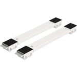 Mobil mosógép alap, kihúzható 44.5-72 cm, 24 kerékkel, fékkel, fehér - Image 2