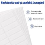 Öntapadós névcímkék, 100 darab/szett, 50x15mm, vízálló és mosógépben mosható, nem jönnek le könnyen, környezetbarát és bőrbarát, felragasztható tárgyakra, mint például ruhákra/cipőkre, gyermekek számára - Image 4