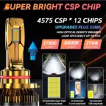 2 db Auto H7 Canbus PRO LED izzós készlet, SUPER CSP, 270 W és 27 000 lumen teljesítmény, dupla hűtőrendszer, CSP 4575 chipekkel, 6000K hideg fehér, égett izzóhiba nélkül AutoREY Premium