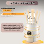 Hordozható cumisüveg melegítő, LXNZUHN®, 10000mAh 6 sebességes, 38-50°C, LCD kijelző, éjszakai fény, állandó fűtés, hosszabb akkumulátor-üzemidő, 18 W-os gyorstöltés, kompakt kialakítás, bézs, 6,7x12,8x8,9cm - Image 6