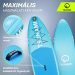 Szett felfújható Stand Up PaddleBoard, Tsunami, T05, úszó evezővel, 320 x 81 x 15 cm, 13.5 kg, pumpával, javítókészlettel, hordtáskával, evezővel, PVC, kék/narancs - Image 4
