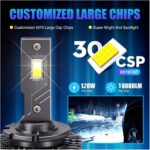 2 db D1S EXCITAT Premium LED Auto izzó készlet, 60w, 10000 lumen, 6000K, 12V, ventilátorral, hibamentes, Canbus, IP68 vízálló, fekete - Image 5