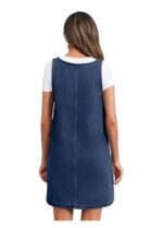 Imily Bela ruha, retro alkalmi design, kerek nyakú, ujjatlan, tengerészkék, S INTL méret
