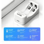 BESTON AA/AAA akkumulátortöltő készlet 2 rekesszel és 2 db AAA 600mAh Ni-MH akkumulátorral, fehér, 75x36,5x25,8mm - Image 6