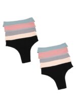 5 darabos női tanga bugyi szett, pamut alsónemű, többszínű, L - Image 2