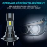 H7 LED Izzókészlet, AutoREY®, 2 Darab, 55W Teljesítmény, 25000 Lumen, 6000K Hidegfehér Fény, CSP Technológia, Kábel És Ventilátor Nélküli Plug & Play Design, Vízálló, 360° Fényszög, Csendes Működés, Alacsony Fogyasztás, Hosszú Élettartam - Image 5