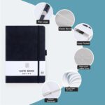 2 darabos tervezőkészlet, Axroad Mall, A5, 200 oldal, 80 g/m², vízszintes vonalakkal, ökológikus bőr borítás, kiváló minőségű papír, könnyen írható, munkába, otthonra, iskolába és utazáshoz, 21,5*15 cm, fekete/sötétzöld - Image 4