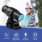 Sport kamera videó, Piduules, 1080p Full HD, 120°-os széles látószög, 60 képkocka/másodperc videó, sisakra vagy kerékpárra, motorra, robogóra szerelhető, vízálló, rázkódásgátló, éjjellátó, 128 GB-ig bővíthető, fekete - Image 3
