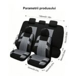 Üléshuzat készlet Univerzális Autó Üléshuzatok, SUV-hoz, Sedanhoz, Van-hoz, Osztott Háttámla, Légzsákkal Kompatibilis, Légáteresztő és Vízálló Poliészter Anyag, Könnyen Felszerelhető és Tisztítható, Sportos Modell Gumiabroncs Textúrával, Szürke - Image 3