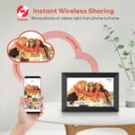 Wi-Fi digitális képkeret, Dytimeem, E331, 10,1 hüvelykes érintőképernyő, HD IPS 1280x800 felbontás, automatikus forgatás, Frameo alkalmazás, Type-C foglalat, SD kártya, fotók/videók, hangszóró, fekete, belső memória 32 GB