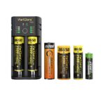 VariCore V20i töltő, 2 független slot, támogatja a Li-ion, Ni-MH, USB Power Bank funkciót, 118x63x30mm, 84g