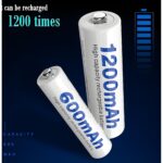 BESTON AA/AAA akkumulátortöltő készlet 2 rekesszel és 2 db AAA 600mAh Ni-MH akkumulátorral, fehér, 75x36,5x25,8mm - Image 7