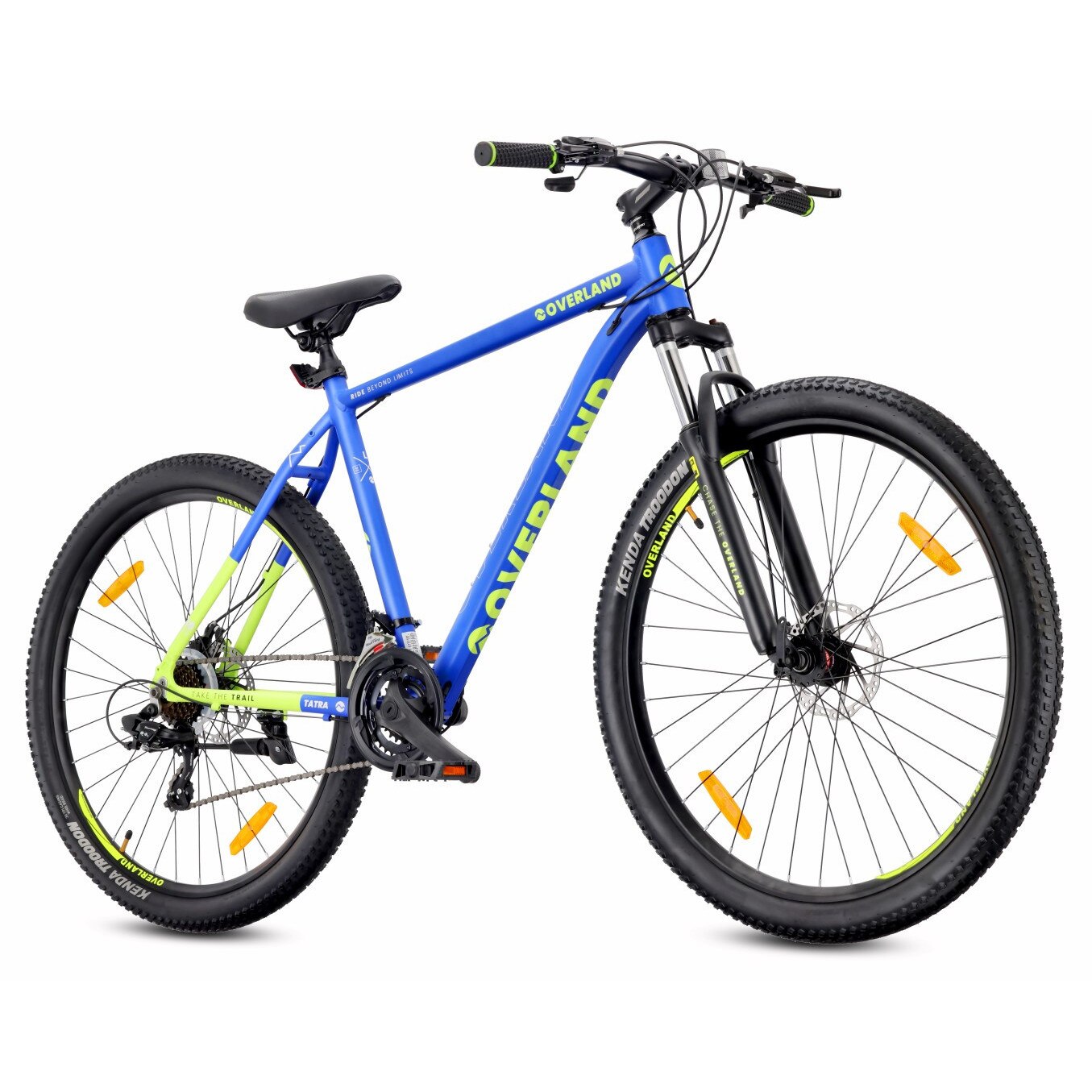 res_5347bd3d8372cf93bc670e742d7f02da.jpg Tatra Bikes Overland 29” MTB Kerékpár, Alumínium Váz L 21”, Shimano 7 Sebesség, Első Lengéscsillapító, Tárcsafékek, Kenda Gumik, Matt Citromkék - Image 1