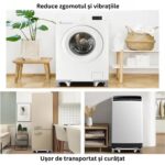 Mosógép, hűtőszekrény, tűzhely, polcok tartója, Simply Joy®, Állítható hosszúság 49CM-70CM, Maximális teherbírás 300 kg, 360°-os mozgás, 4 csúszásgátló láb, Rögzítő mechanizmussal, Ajándék otthonra, Szürke - Image 5